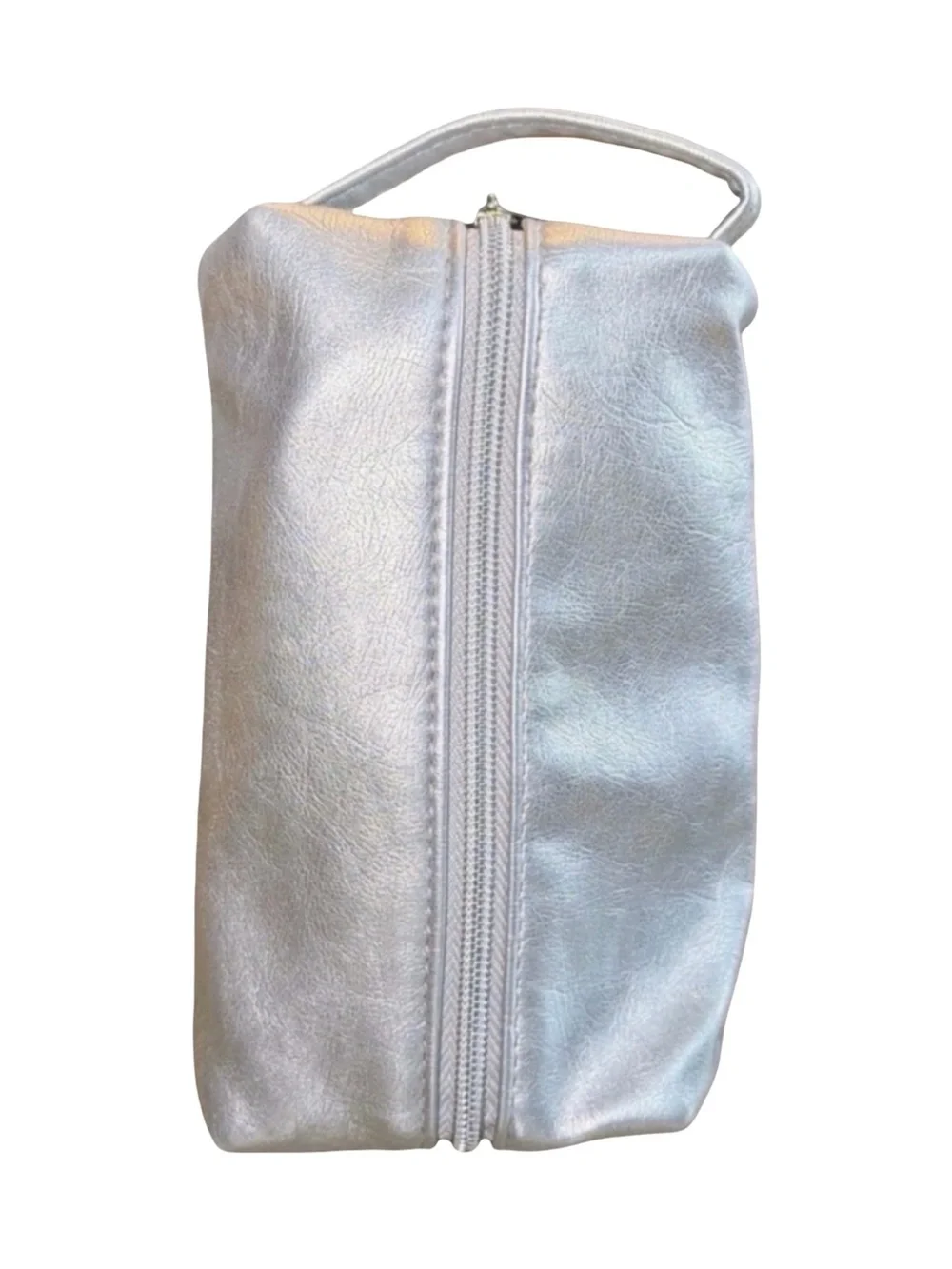 La Prairie Silver Metallic Cosmetic Bag | Luxury | Makeup Pouch | Travel Case